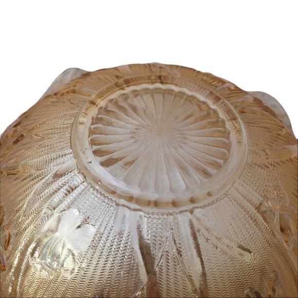 Floragold Ruffled Fruit Bowl - "Louisa" 11 1/2" Dia Iridescent Depression Glass - Picture 6 of 6